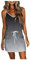 Generisch Damenkleid Frauen reizvollen V-Ausschnitt Druck Minikleid Backless-Gürtel Pouch Beach Schickes Kleid