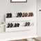 ZEYUAN Wand-Schuhregale 2 STK. Weiß 110x9x23 cm Massivholz Kiefer, Shoe Rack, Schuhständer, Schuhschrank, Schuh Regal, Schuhaufbewahrung, Schuhhalter, Flurmöbel