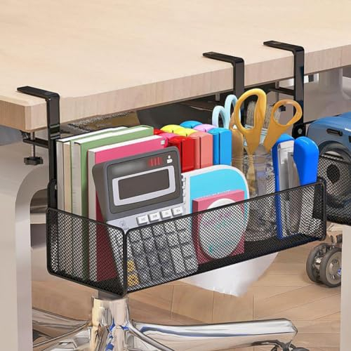 VINGAA Hängeregistratur-Organizer, Klemme auf Schreibtischschublade, Schreibtisch-Seitenaufbewahrung, zum Aufhängen, große Kapazität unter dem Tisch, Zeitschriften-Organizer,