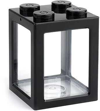 Qikam Plastikfischbecken, Desktop Aquarium Dekoratives Aquarium Stapelbares Quadratisches Aquarium Fischaquarium Geeignet Tea Table Decor, 4 Farben 8 × 8 × 10,5 cm