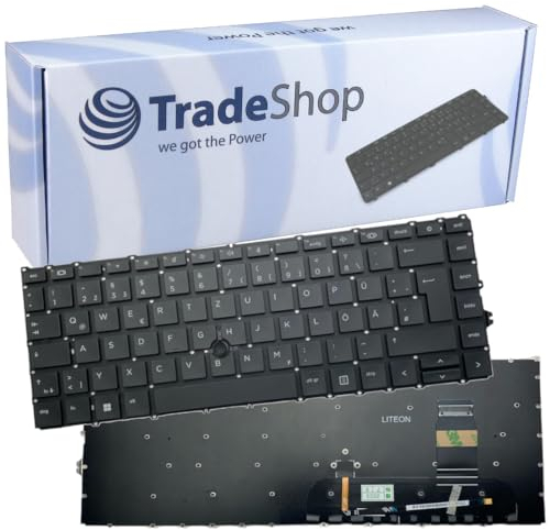 Trade-Shop Original Laptop Notebook Tastatur Deutsch QWERTZ Schwarz mit Backlit Trackpoint kompatibel mit HP EliteBook 745 G7 G8, 840 G7 G8, 845 G7 G8