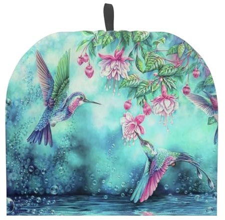 TOADDMOS Water Floral Hummingbird Teapot Warm Vintage Decorative Tea Cosy Floral Tea Cozies Home Decor Kettle Cover