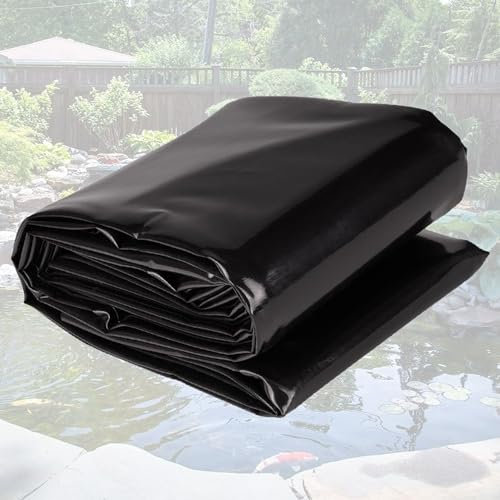 Revêtement de Bassin en HDPE, Revêtement Bâche pour Bassin extérieur, Pliable en Caoutchouc pour Cascade, étang et étang à Poissons 1x2m 2x5m 3x4m 5x10m 8x12m(Size:3x4m(9.8ftx13.1ft))