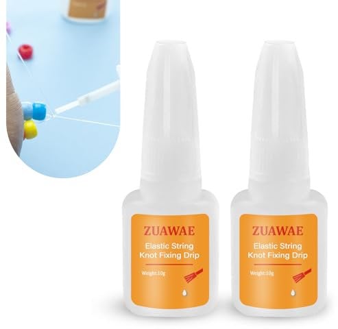 ZUAWAE Jewelry Glue for Elastic String, Clear Craft Glue Elastic String Kont Fixing Drip, Bracelet Glue Bracelet Supplies for Rhinestones Crafts, Clay Beads, Fabric, Jewelry Making Kit