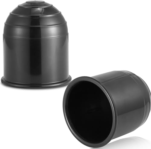 AGRISHOP 2X Anhänger Anhängerkupplung Abdeckung Kunststoff Schwarz Φ50mm Abschleppstange Ball Abdeckkappe