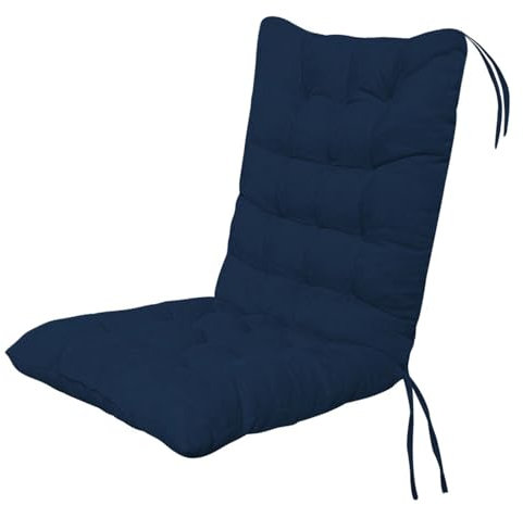 Terrassenkissen Mit Hoher Rückenlehne, Innen- Und Außenmöbel, Stuhlkissen, Polster Mit Bändern, Schaukelstuhlkissen (ohne Stuhl)(Color:Tibetischblau)