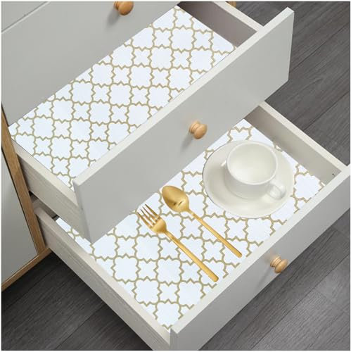 Deabevn Schubladenmatte Antirutschmatte Küche PVC Nicht Adhäsive wasserdichte Dauerhafte Cuttable Für Schränke, Regal, Schublade 45x300cm