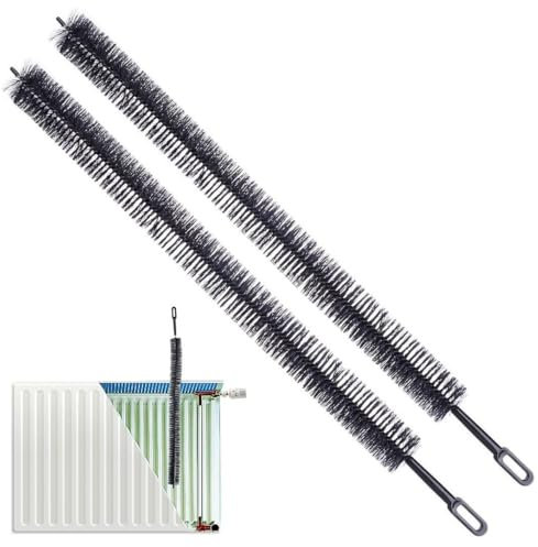 GEEZY Set of 2 Radiator Cleaner Brush 71cm Long Flexible Radiator Duster with Plastic Handle Home Office Cleaning Supplies Radiator Cleaning Brush Bristle Duster