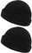 FUIPVGI 2 Stücke Unisex Retro Trawler Beanie Mütze, Feinstrick Beanie, Baseballkappe, Rollup Edge Schädeldecke Cuffed Hats, Fisherman Beanie, Wintermütze, Watch Hut, Streetstyle(Schwarz)