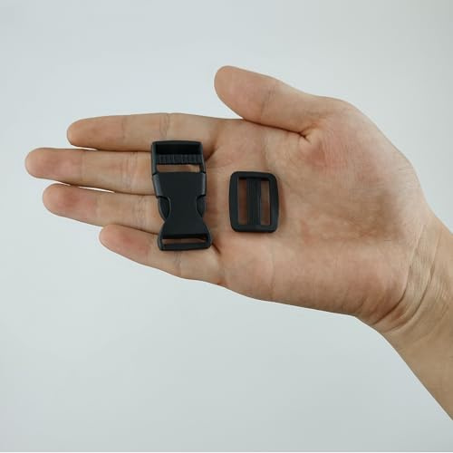 10 Stück Steckschnallen für 20 mm breite Gurtbänder, 10 Stück Tri-Glide Slide,Kunststoff Steckschnallen verstellbare Klippverschluss für Steckschließe Gurt, Beckengurt, Ersatzschnalle,Rucksackgurte