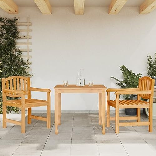 Iiaky Gartenstühle 2 STK. 58x59x88 cm Massivholz Teak BalkonstüHle StüHle Stapelbar
