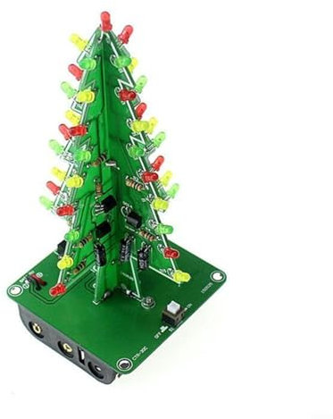Christmas Tree Electronic DIY Kit 3D LED Flash Light Parts, For Student Teens Soldering Practice Learning(3 color)