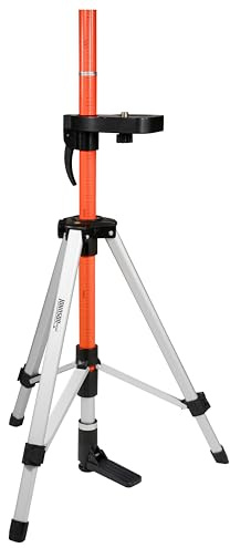 Johnson Level & Tool 40-6302 Heavy Duty 11' Adjustable Laser Pole with Aluminum Tripod, 1/4-20 & 5/8-11 Threads, Laser Accessory for Stability & Precision