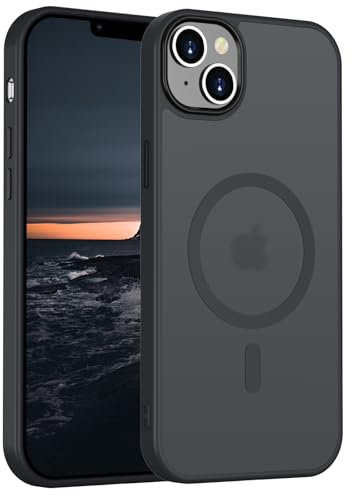 Yoawiful für Handyhülle iPhone 13 Hülle Magnetisch Kompatibel mit Mag Safe Kratzfest Mattiert,[Military stoßfest] Schutzhülle Case für iPhone 13 schwarz