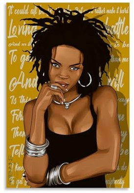 Rapper Singer Lauren Hill, Hip-hop Music Poster Dekorative Malerei Leinwand Wandkunst Wohnzimmer Poster Schlafzimmer Malerei,Wandkunst Bilddruck Moderne Familienzimmer Dekor 12x18inch(30x45cm)