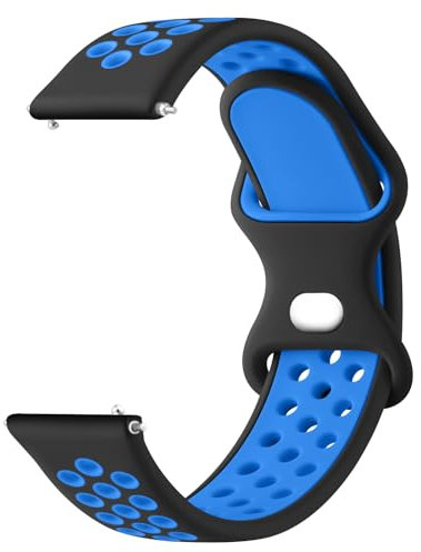 YLK 22mm Correa Compatible con Xiaomi Mi Watch S1/Active, Silicona Sport para Mujer/Hombre - Color Noir/Bleu