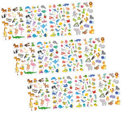 KICHOUSE 12pcs Ocean Sea Animal Stickers Shark Stickers for Laptop Water Bottle Decor Ocean Themed Gifts