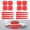 Oruola 16 Pcs Clear Car Door Handle Protectors,Silicone Car Door Handle Protector,Non-Marking Auto Doors Handles Protective,Cars Doors Handles Protective Sticker-Anti-Scratches, Easy Application (Red)