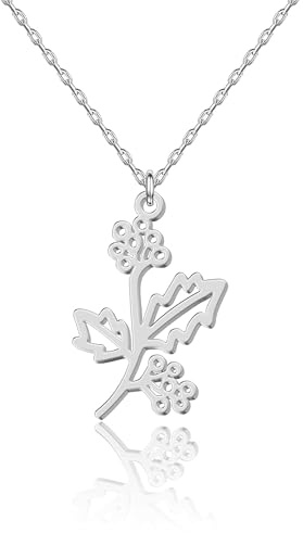 UMAGICBOX Personalised Birth Flower Necklace for Women - Custom Gold or Silver Pendant - Elegant Jewellery Gift for Birthday, Mother’s Day, Valentine’s Day or Christmas