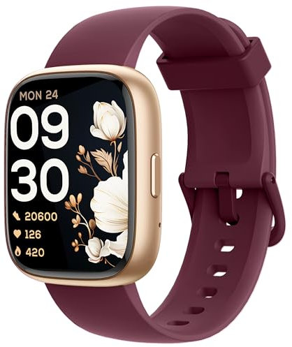 KALINCO Montre Connectée Hommes Femmes avec Alexa, 1,83 Écran Smartwatch, Appels Bluetooth, Étanche IP68, 110+ Sportif/Fréquence Cardiaque/SpO2/Sommeil/Pression pour iOS et Android