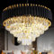 MSSIAN Gold Moderne Kristall Kronleuchter 5-Tier K9 Runde Kristall Kronleuchter Leuchte 12 Lichter Schwarz Große Deckenleuchte für Esszimmer Wohnzimmer Schlafzimmer Eingang W60CM