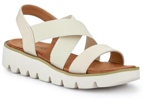 Pavers Slip On Chunky Sandals - Beige Size 8