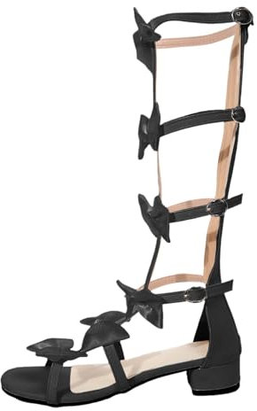 Generico Scarpe Ortopedica E𝘀tiva Donna sandali alla, scarpe basse casual, alla Sandali Alla 𝗦chiava Con Tacco (Black, 37)