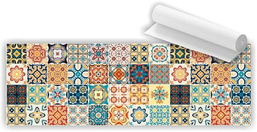 Canvasfly Antirutschmatte Küchenläufer Bodenschutzmatte rutschfest Teppich Schmutzbeständig Abwischbar 3 mm 180x60 cm Mosaik