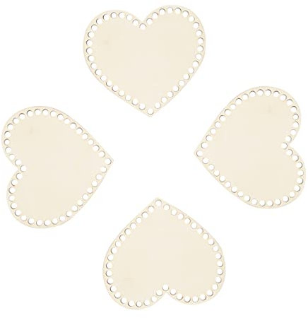 iplusmile 4 Stück Holz Taschenboden für Selbstgemacht Häkeln Langlebig Bruchfest mit Löchern für Handtaschen und Bastelprojekte