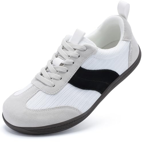 Myzmnk Barefoot Shoes Femme Chaussures de Marche | Pieds Larges Légères et Respirantes Confortables Antidérapant Semelle Zero Drop Fitness Running Sneaker