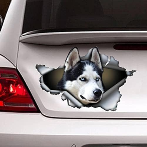 ZCHZCS Schwarz -weißer Husky -Auto -Aufkleber, Autodekoration, Autoaufkleber, Husky -Aufkleber