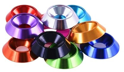 UZAMIRLEX Rondelle Conique à tête fraisée, 1Pcs M8 M10 M12 Aluminium Coloré Vis À Tête Fraisée Parapluie À Tête Plate Concave Conique Décoratif Rainure Rondelle Joint(Brownish ORANGE-1PCS,M8)