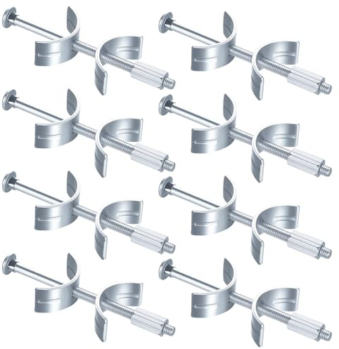 8 Connecteurs M6x100mm pour Plans de Travail avec Rondelles Demi-Lune | Idéal pour assembler plateaux de table, armoires, lits et meubles divers.