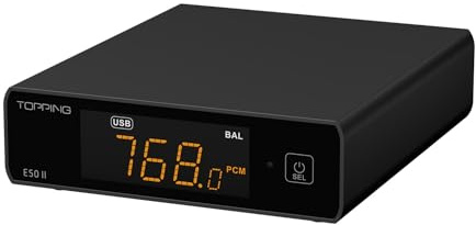 TOPPING E50 II Hi-Res Audio DAC with App Control, AK4497S Velvet Sound, DSD512/PCM768kHz, LDAC Bluetooth, 10-Band PEQ, Preamp, RCA/TRS Outputs (Black)