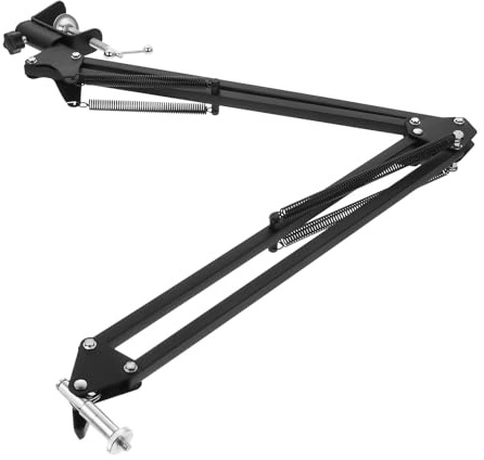 BESPORTBLE Support de Webcam de Bureau à Bras Articulé Noir, Métal | Bras Pliable, Double Ressort Suspendre, Articulations Réglables, pour Diffusion et Plateau