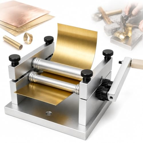 AMQYDT Cintreuse Manuelle à Galets, Mini-rouleuse à Tôle avec Largeur De Travail De 60 Mm, Capacité De 0,3 Mm pour Métaux Tendres, Cintreuse à Manivelle Réglable à 3 Rouleaux pour Laiton Et Cuivre