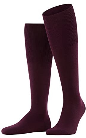 FALKE Herren Kniestrümpfe Airport M Kh Wolle Baumwolle lang einfarbig 1 Paar, Rot Barolo 8596, 47-48