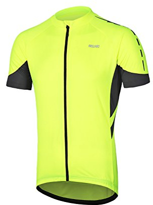 ARSUXEO Cycling Jersey Mens Short Sleeve Mountain Bike Shirt Quick Dry Cycling Top 636 Green XL