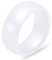 PAURO Damen Schmuck Hoch Poliert Klassisch Design Engagement Hochzeit Band Ringe Keramik Weiß Größe 54 (17.2)
