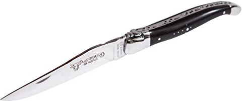 Laguiole en Aubrac Taschenmesser 12 cm, Griffschalen Ebenholz, Klinge und Backen glänzend