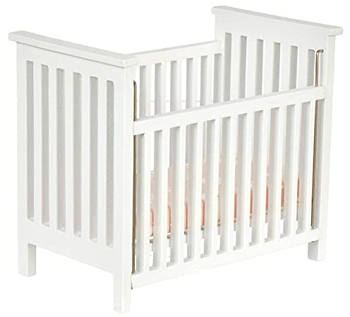 Melody Jane Puppenhaus Weiß Latten Gitterbett Wiege Miniatur 1:12 Kinderzimmer Baby Möbel