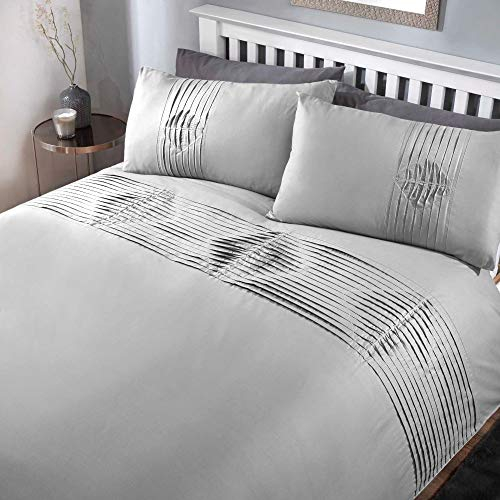 Rapport Home Duvet Cover Rapport Boston Bettbezug-Set, Grau, Kingsize-Bett, Polybaumwolle, Super King