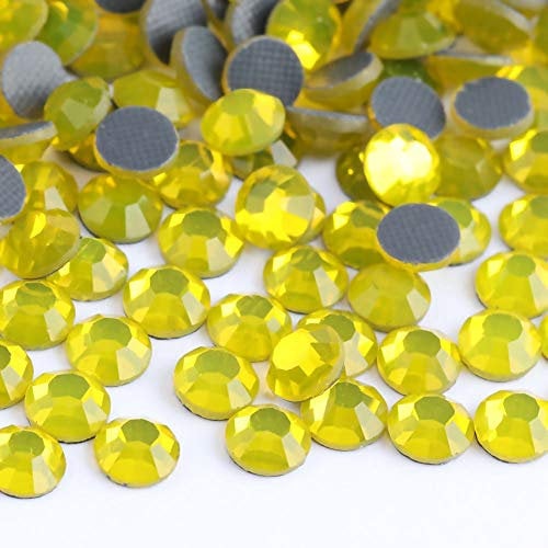 Crystal Hotfix Rhinestone,Machine Cut Stone 1440pcs/pkg (Lemon Yellow,SS10/3mm)