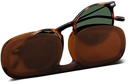 Nooz CRUZ Polarisierte Sonnenbrille Rechteckig für Damen & Herren – Unzerbrechliche Ultra-dünne Reise-Sonnenbrille mit 14mm Etui, 100% UV-Schutz Kategorie 3, Schraubenloser Rahmen - Schildpatt - +1,5