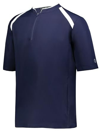 Holloway Clubhouse Short Sleeve Pullover Cage Jacket - Stretch Mesh, Quarter Zip, Low Profile Collar