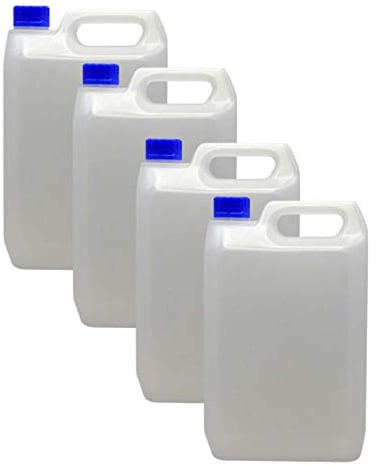 Trade Chemicals HDPE Jerry 5L 4 Pack with Optional Lids (Blue)