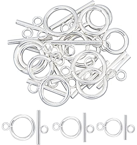 UNICRAFTALE 12 Sets 3 Größen Silber Farbe Ring Bar Kippverschlüsse Edelstahl Schmuck Verschlüsse Anschlüsse Ringverschlüsse & Bar Verschlüsse Für DIY Schmuckherstellung 13-18mm Breit