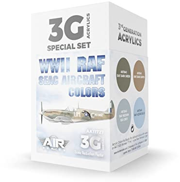 AK Interactive WWII RAF SEAC Aircraft Colors 3Gen Paint Set, Blue