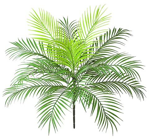 TXErfolg Künstliche Pflanze 1STK(15 Blätter) Kunststoff Palm Plant Indoor Künstliche Tropische Palmblattbusch(63cm Lang) für tropisches Grün Akzent Hochzeit Party Home deko(Ohne Pflanztopf)