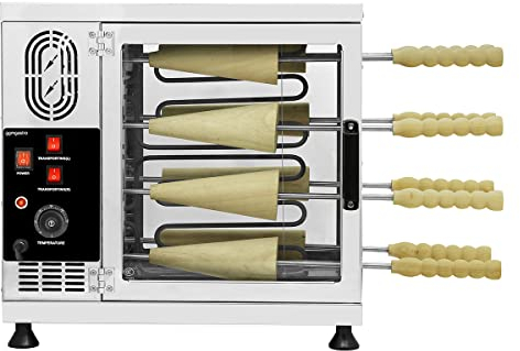 GGM Gastro | BSMNP16#BRS | Baumstriezel Maschine - 3,5 kW - inkl. 16 spitzen Backrollen